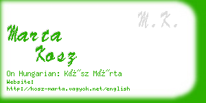 marta kosz business card